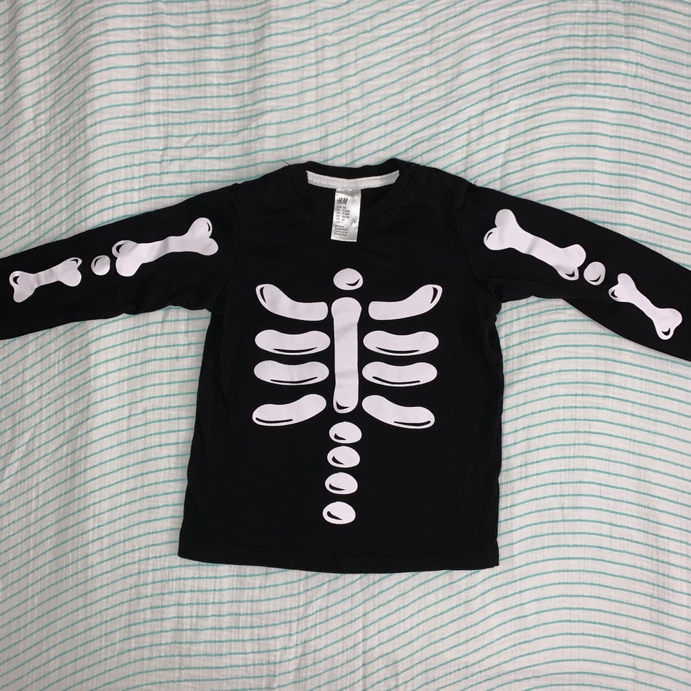 H&M Baby Skeleton T-Shirt Long Sleeve Halloween